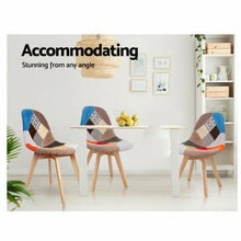 Load image into Gallery viewer, 2x Retro Beech Chairs - Fabric - Multi Colour