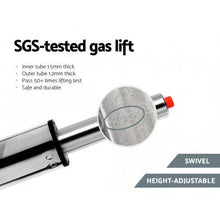 Load image into Gallery viewer, 2x Chair Stools - Leather - Chrome - Gas Lift/Swivel - Grey