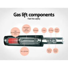 Load image into Gallery viewer, 2x Chair Stools - Leather - Chrome - Gas Lift/Swivel - Grey