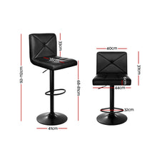 Load image into Gallery viewer, 2x Chair Stools - PU Leather - Gas Lift/Swivel - Black