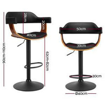 Load image into Gallery viewer, Chair Stool - Leather/Wood - Gas Lift/Swivel - Black