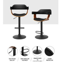 Load image into Gallery viewer, Chair Stool - Leather/Wood - Gas Lift/Swivel - Black