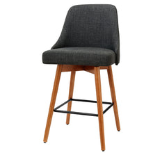 Load image into Gallery viewer, 2x Chair Stools - Wood - Fabric - Swivel - 2 Colours - Charcoal, Light Grey