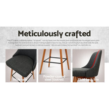 Load image into Gallery viewer, 2x Chair Stools - Wood - Fabric - Swivel - 2 Colours - Charcoal, Light Grey