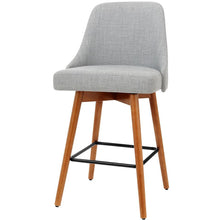 Load image into Gallery viewer, 2x Chair Stools - Wood - Fabric - Swivel - 2 Colours - Charcoal, Light Grey