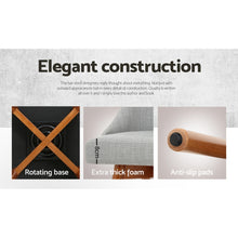 Load image into Gallery viewer, 2x Chair Stools - Wood - Fabric - Swivel - 2 Colours - Charcoal, Light Grey