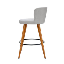 Load image into Gallery viewer, 2x Chair Stools - Wood - Fabric - Light Grey