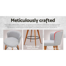 Load image into Gallery viewer, 2x Chair Stools - Wood - Fabric - Light Grey