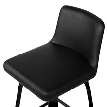 Load image into Gallery viewer, 2x Chair Stools - Wood/Metal & Leather - Black