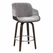 Load image into Gallery viewer, Chair Stool - Velvet/Wood - Swivel - Grey