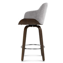 Load image into Gallery viewer, Chair Stool - Velvet/Wood - Swivel - Grey