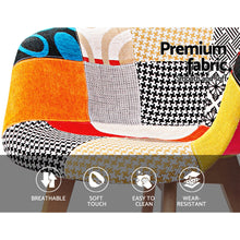 Load image into Gallery viewer, 2x Armchairs - Wood/Beech Legs & Fabric - Multi Colour