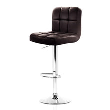 Load image into Gallery viewer, 2x Chair Stools - Leather/Chrome - Gas Lift - Swivel - Chocolate