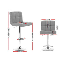 Load image into Gallery viewer, 2x Chair Stools - Fabric - Gas Lift - Swivel - Grey