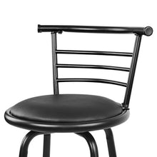 Load image into Gallery viewer, 2x Chair Stools - PU Leather/Tubular Steel - Swivel - Black