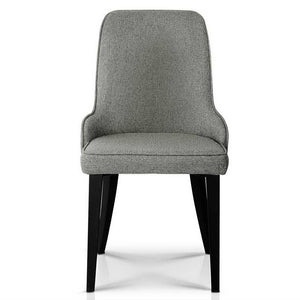 2x Dining Chairs - Fabric - Grey
