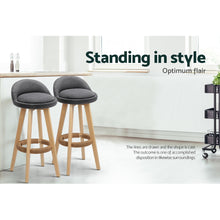 Load image into Gallery viewer, 2x Chair Stools - Fabric - Grey