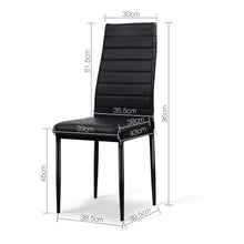 Load image into Gallery viewer, 4x Dining or Waiting Room Chairs - PVC Leather - Black