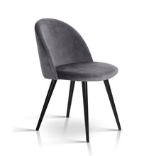 Load image into Gallery viewer, Modern Dining or Waiting Room Chair - Velvet - Iron Legs - Dark Grey
