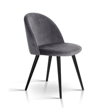 Load image into Gallery viewer, Modern Dining or Waiting Room Chair - Velvet - Iron Legs - Dark Grey