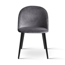 Load image into Gallery viewer, Modern Dining or Waiting Room Chair - Velvet - Iron Legs - Dark Grey