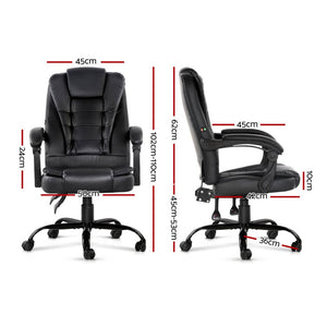 Massage Chair & Office Chair & Gaming Chair - Electric - PU Leather - Recliner - Black