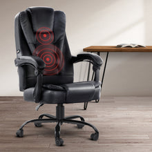 Load image into Gallery viewer, Massage Chair &amp; Office Chair &amp; Gaming Chair - Electric - PU Leather - Recliner - Black
