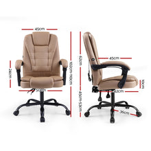 Load image into Gallery viewer, Artiss Massage Office Chair PU Leather Recliner Computer Gaming Chairs Espresso