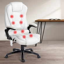 Load image into Gallery viewer, 8 Point PU Leather Reclining Massage Chair - White
