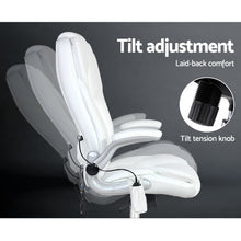 Load image into Gallery viewer, PU Leather 8 Point Massage Office Chair - White
