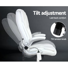 Load image into Gallery viewer, PU Leather 8 Point Massage Office Chair - White