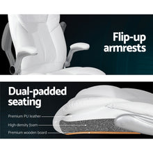 Load image into Gallery viewer, PU Leather 8 Point Massage Office Chair - White