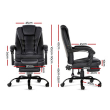 Load image into Gallery viewer, Artiss Electric Massage Office Chairs Recliner Computer Gaming Seat Footrest Black