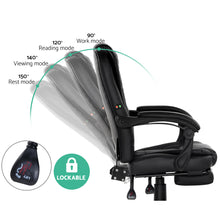 Load image into Gallery viewer, Artiss Electric Massage Office Chairs Recliner Computer Gaming Seat Footrest Black