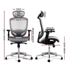 Load image into Gallery viewer, Office, Computer or Gaming Chair - Reclining Mesh Net Seating - Grey
