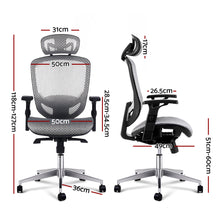 Load image into Gallery viewer, Office, Computer or Gaming Chair - Reclining Mesh Net Seating - Grey