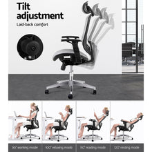 Load image into Gallery viewer, Office, Computer or Gaming Chair - Reclining Mesh Net Seating - Grey