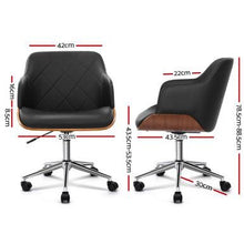Load image into Gallery viewer, Artiss Wooden Office Chair Computer PU Leather Desk Chairs Executive Black Wood