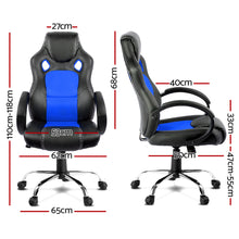 Load image into Gallery viewer, Gaming Chair - Racing Style - PU Leather - Gas Lift/Swivel - Lumbar Support - Padded Armrests - 6 Colours (Black, Blue, Green, Grey, Orange, Red)