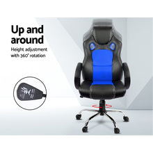 Load image into Gallery viewer, Gaming Chair - Racing Style - PU Leather - Gas Lift/Swivel - Lumbar Support - Padded Armrests - 6 Colours (Black, Blue, Green, Grey, Orange, Red)
