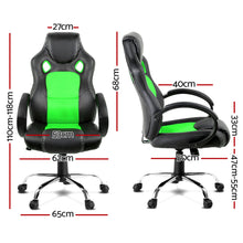 Load image into Gallery viewer, Gaming Chair - Racing Style - PU Leather - Gas Lift/Swivel - Lumbar Support - Padded Armrests - 6 Colours (Black, Blue, Green, Grey, Orange, Red)