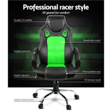 Load image into Gallery viewer, Gaming Chair - Racing Style - PU Leather - Gas Lift/Swivel - Lumbar Support - Padded Armrests - 6 Colours (Black, Blue, Green, Grey, Orange, Red)
