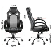 Load image into Gallery viewer, Gaming Chair - Racing Style - PU Leather - Gas Lift/Swivel - Lumbar Support - Padded Armrests - 6 Colours (Black, Blue, Green, Grey, Orange, Red)