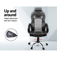 Load image into Gallery viewer, Gaming Chair - Racing Style - PU Leather - Gas Lift/Swivel - Lumbar Support - Padded Armrests - 6 Colours (Black, Blue, Green, Grey, Orange, Red)