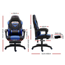 Load image into Gallery viewer, Gaming-Office-Study Chair - PU Leather Rotatable Recliner - Retractable Footrest - 7 Colours - Pink, Blue, Green, Grey, Red, White, Yellow