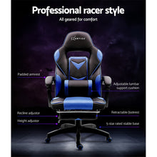 Load image into Gallery viewer, Gaming-Office-Study Chair - PU Leather Rotatable Recliner - Retractable Footrest - 7 Colours - Pink, Blue, Green, Grey, Red, White, Yellow