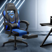Load image into Gallery viewer, Gaming-Office-Study Chair - PU Leather Rotatable Recliner - Retractable Footrest - 7 Colours - Pink, Blue, Green, Grey, Red, White, Yellow
