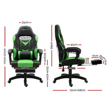 Load image into Gallery viewer, Gaming-Office-Study Chair - PU Leather Rotatable Recliner - Retractable Footrest - 7 Colours - Pink, Blue, Green, Grey, Red, White, Yellow