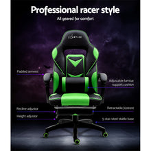 Load image into Gallery viewer, Gaming-Office-Study Chair - PU Leather Rotatable Recliner - Retractable Footrest - 7 Colours - Pink, Blue, Green, Grey, Red, White, Yellow