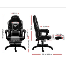 Load image into Gallery viewer, Gaming-Office-Study Chair - PU Leather Rotatable Recliner - Retractable Footrest - 7 Colours - Pink, Blue, Green, Grey, Red, White, Yellow